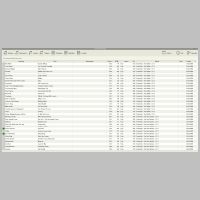 Hauptbildschirm der Anwendung. Hier werden alle Tracks aufgelistet. Diese können sortiert, bearbeitet und abgespielt werden.