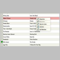 Menü mit Funktionen für die Tracks, z.B. Abspielen oder löschen.